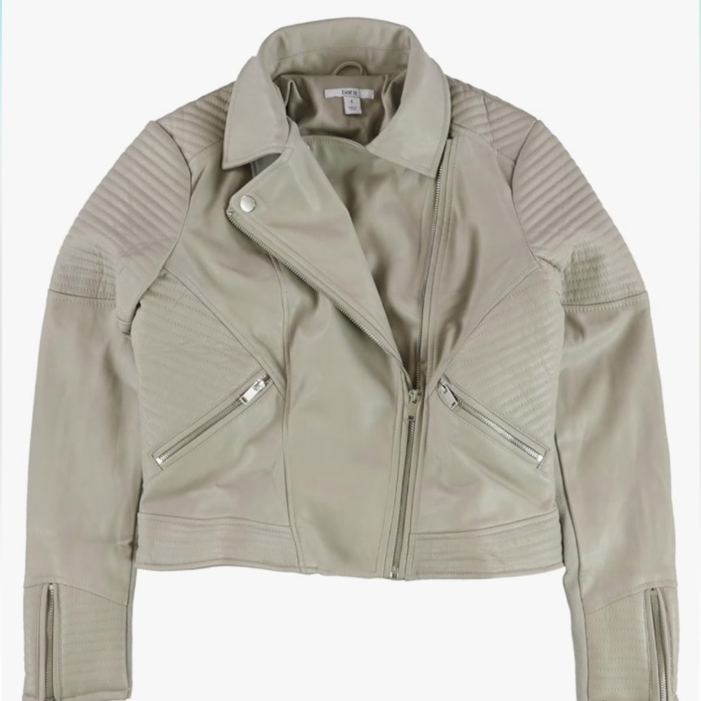 F'YALL! Chic Women's MOTO Jacket. NWOT. Large. Tan/Nude. Super soft! Bar III